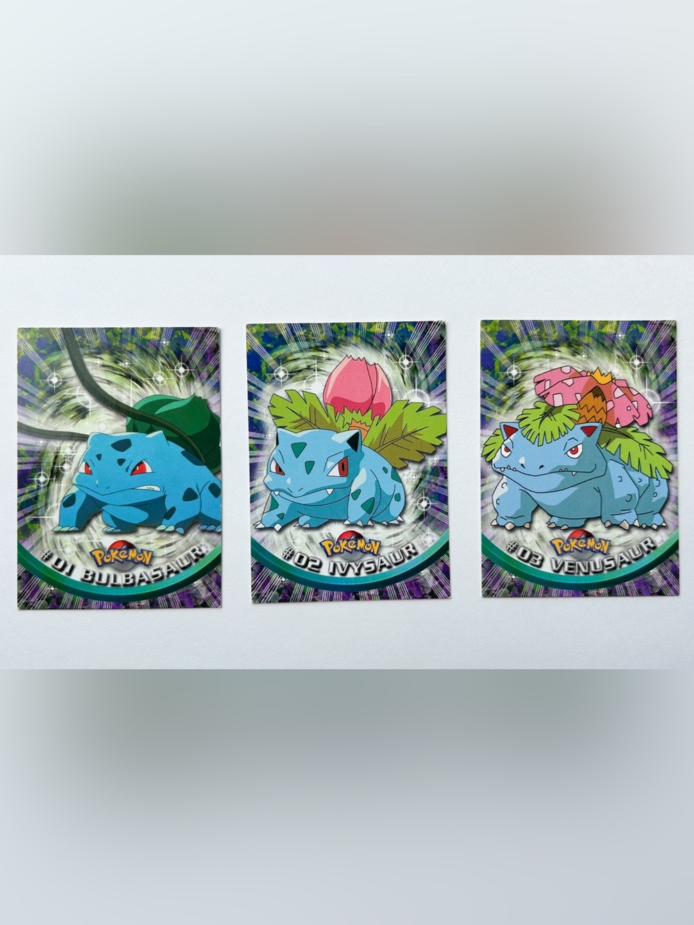 Pokémon Topps Bulbasaur, Ivysaur, Venusaur